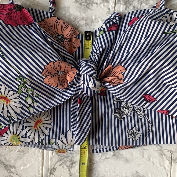 Floral Spaghetti Bralette Top Front Knot - Picture 10 of 10